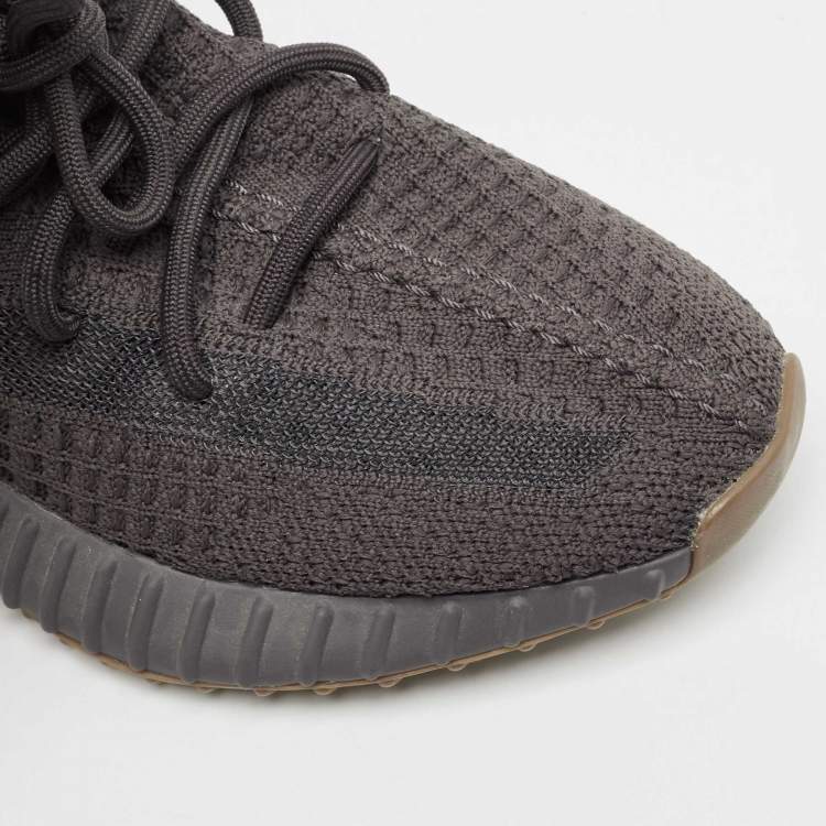 Pre Owned Yeezy x Adidas Black Knit Fabric Boost 350 V2 Cinder Sneakers Size 38