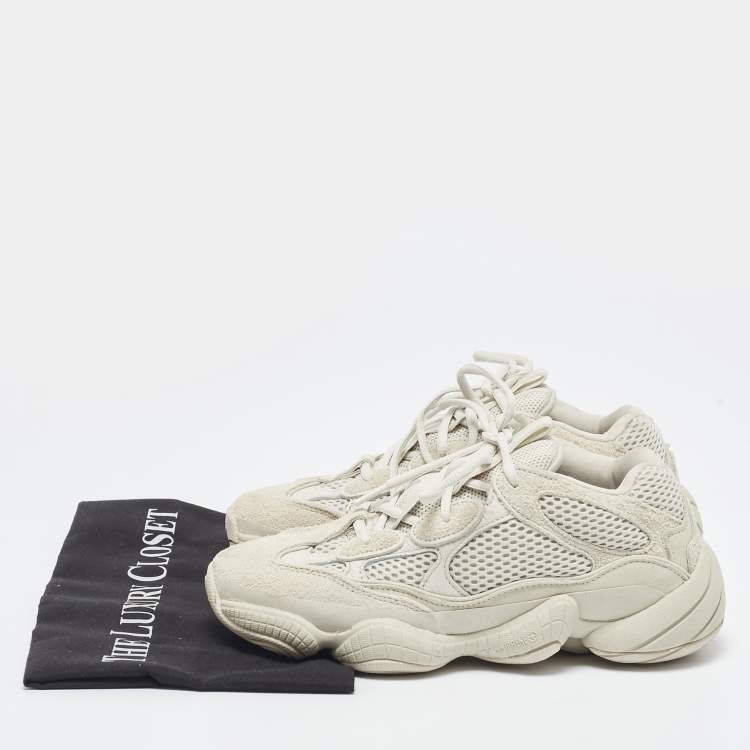 Pre Owned Yeezy x Adidas Grey Suede and Fabric Yeezy 500 salt Sneakers Size 38