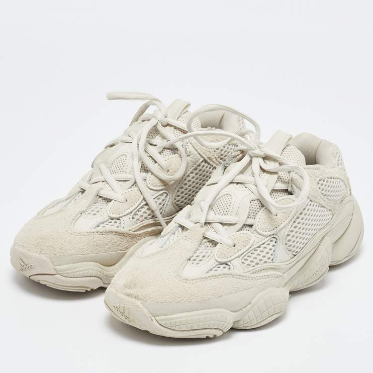 Pre Owned Yeezy x Adidas Grey Suede and Fabric Yeezy 500 salt Sneakers Size 38