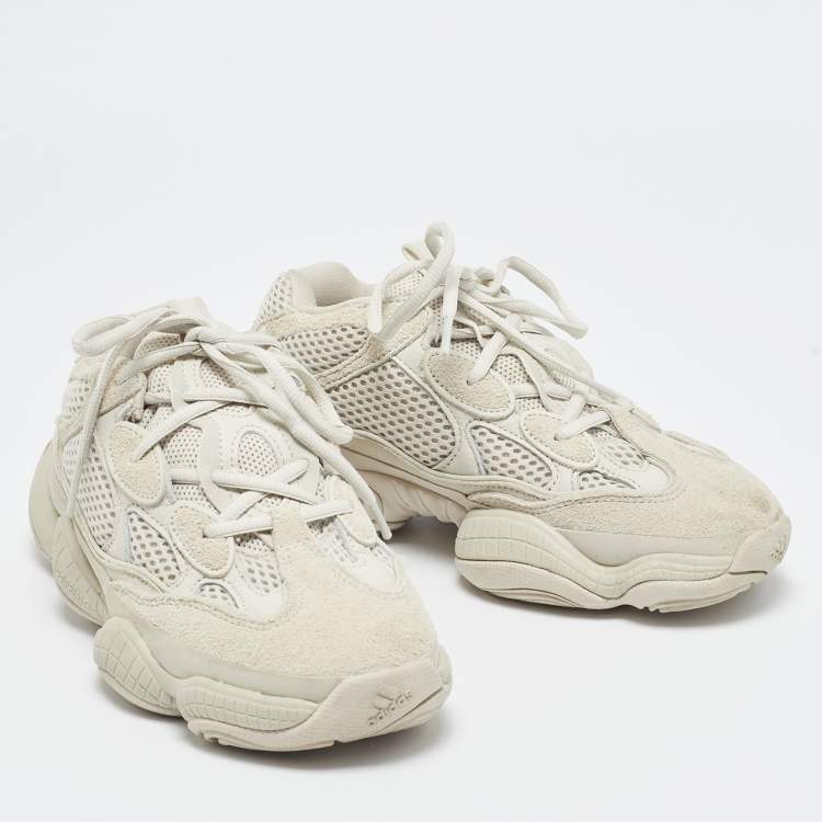 Pre Owned Yeezy x Adidas Grey Suede and Fabric Yeezy 500 salt Sneakers Size 38