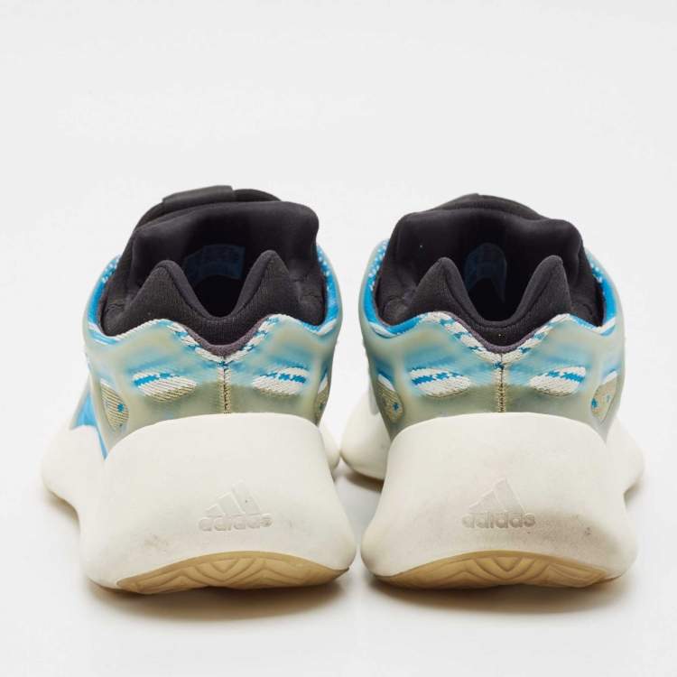 Pre Owned Yeezy x Adidas Blue/White Knit Fabric Yeezy 700 V3 Arzareth Sneakers Size 39 1/3
