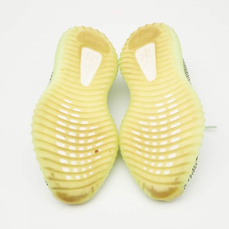 مملوكة مسبقًا Yeezy x Adidas Green Knit Fabric Boost 350 V2 Yeezreel (non reflective) Sneakers Size 38