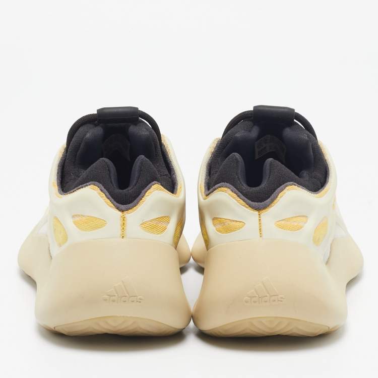 Pre Owned Yeezy x Adidas Beige/Yellow Mesh And Polyurethane 700 V3 Safflower Sneakers Size 39 1/3