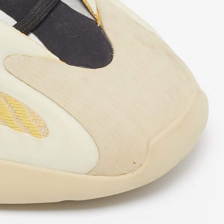 Pre Owned Yeezy x Adidas Beige/Yellow Mesh And Polyurethane 700 V3 Safflower Sneakers Size 39 1/3