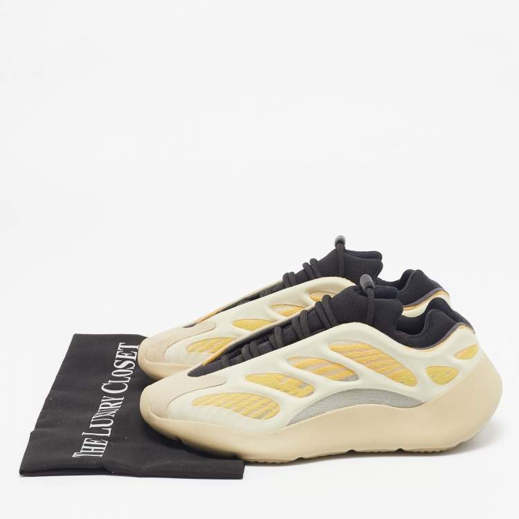 Pre Owned Yeezy x Adidas Beige/Yellow Mesh And Polyurethane 700 V3 Safflower Sneakers Size 39 1/3