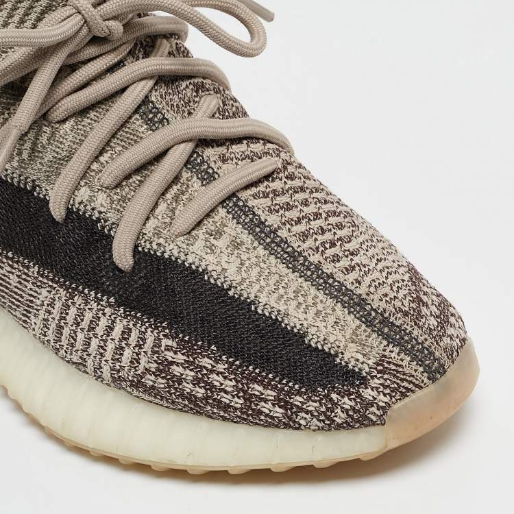 مملوكة مسبقًا Yeezy x Adidas Brown/White Knit Fabric Boost 350 V2 Zyon Sneakers Size 39 1/3 