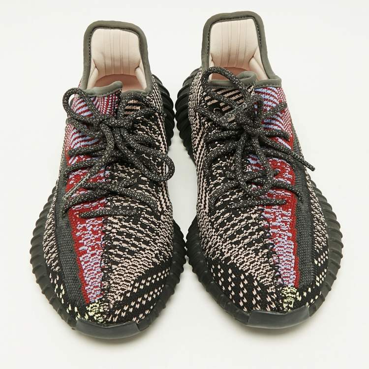 Pre Owned Yeezy x Adidas Multicolor Knit Fabric Boost 350 V2 Yecheil (Non-Reflective) Sneakers Size 39 1/3
