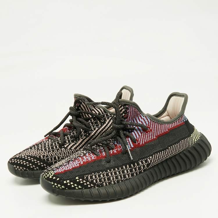Pre Owned Yeezy x Adidas Multicolor Knit Fabric Boost 350 V2 Yecheil (Non-Reflective) Sneakers Size 39 1/3
