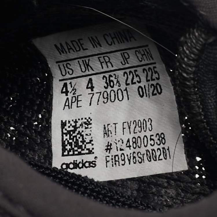 Pre Owned Yeezy x Adidas Black Knit Fabric Boost 350 V2 Cinder Sneakers Size 36 2/3