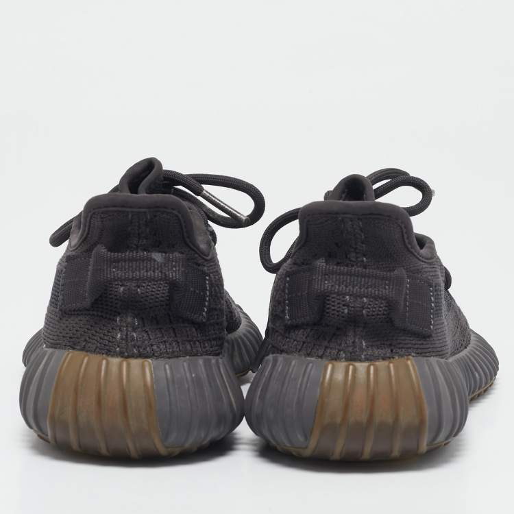 Pre Owned Yeezy x Adidas Black Knit Fabric Boost 350 V2 Cinder Sneakers Size 36 2/3