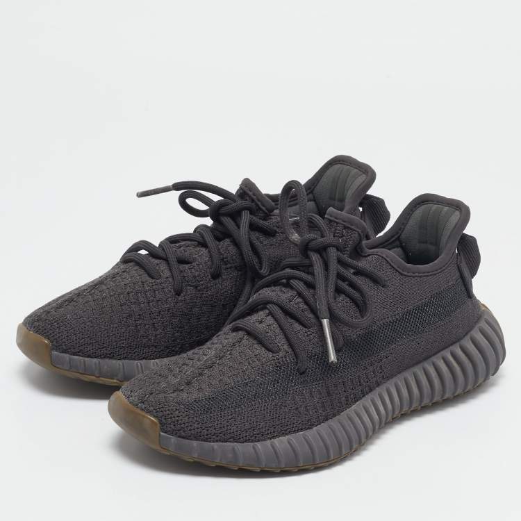 Pre Owned Yeezy x Adidas Black Knit Fabric Boost 350 V2 Cinder Sneakers Size 36 2/3
