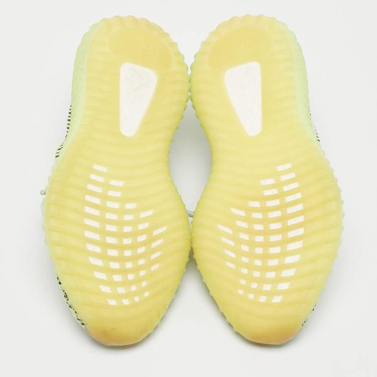 Pre Owned Yeezy x Adidas Neon Green Knit Fabric Boost 350 V2 Yeezreel (Non Reflective) Sneakers Size 39 1/3