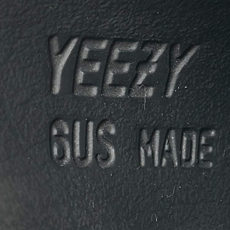 Pre Owned Yeezy x Adidas Black Rubber Onyx Flat Slides Size 39
