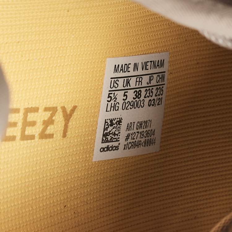 Pre Owned Yeezy x Adidas Beige  Mesh Boost 350 V2 Mono Mist Sneakers Size 38