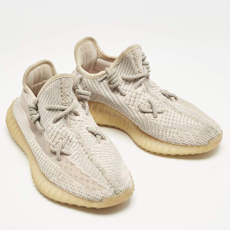 Pre Owned Yeezy x Adidas Pink Knit Fabric Boost 350 V2 Synth Non Reflective Sneakers Size 39 1/3