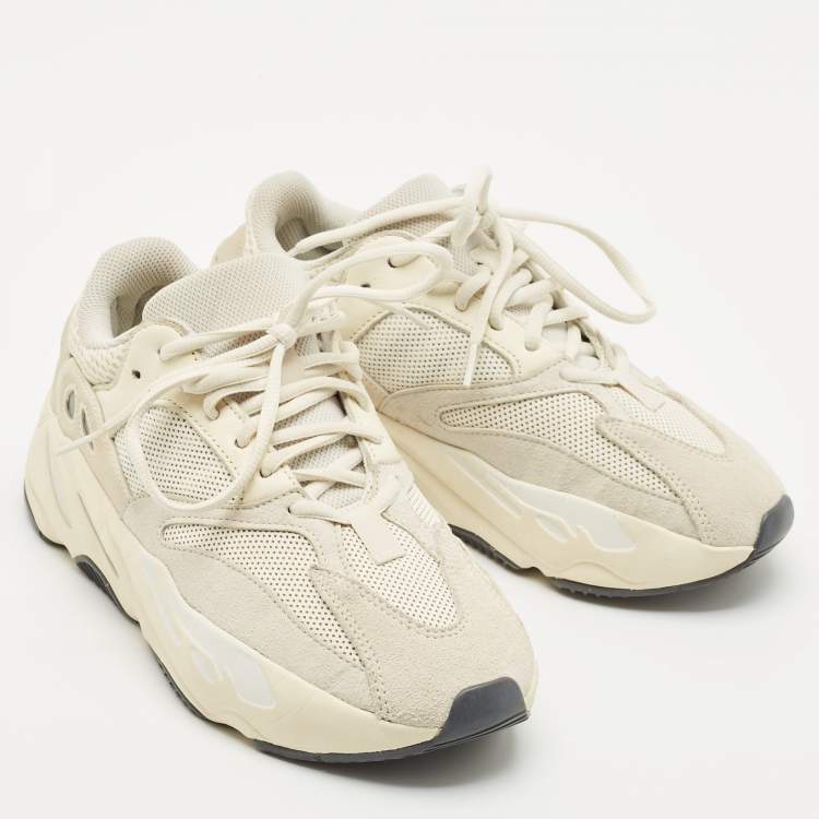 Pre Owned Yeezy x Adidas Cream Suede and Mesh Boost 700 Analog Sneakers Size 39 1/3