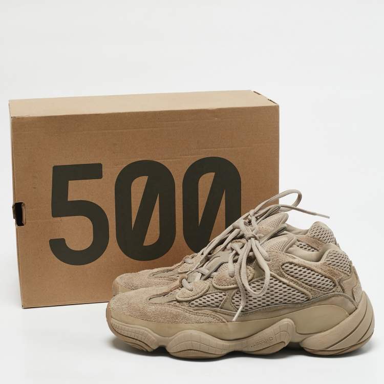 Pre Owned Yeezy x Adidas Brown Mesh and Suede 500 Taupe Light Sneakers Size 40 2/3
