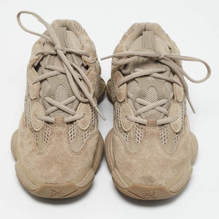 Pre Owned Yeezy x Adidas Brown Mesh and Suede 500 Taupe Light Sneakers Size 40 2/3