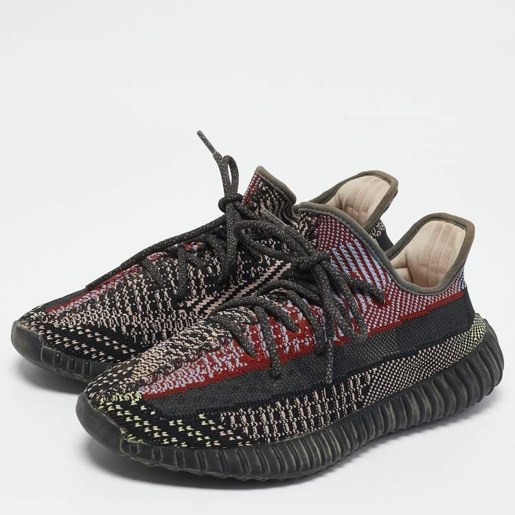 Pre Owned Yeezy x Adidas Multicolor Knit Fabric Boost 350 V2 Yecheil (Non-Reflective) Sneakers Size 41 1/3