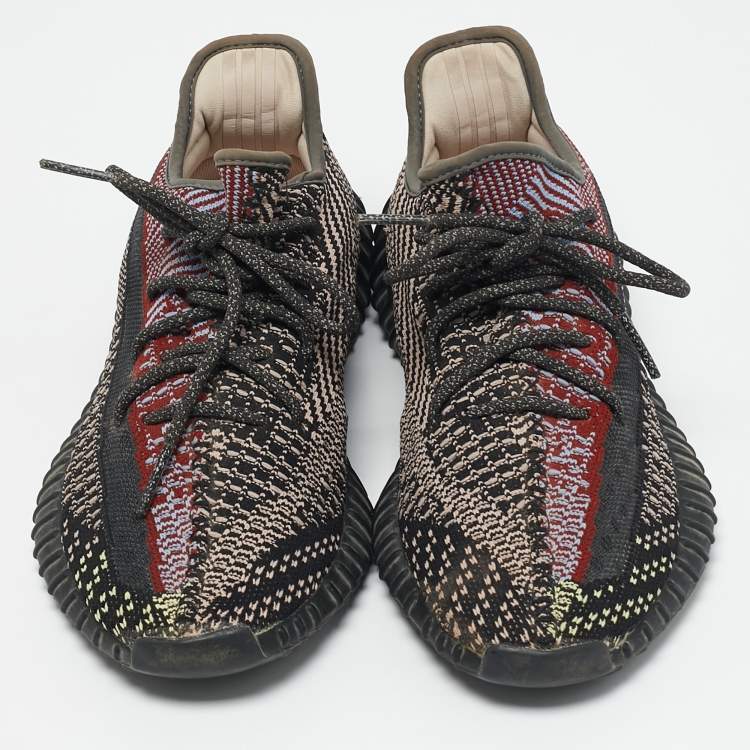 Pre Owned Yeezy x Adidas Multicolor Knit Fabric Boost 350 V2 Yecheil (Non-Reflective) Sneakers Size 41 1/3