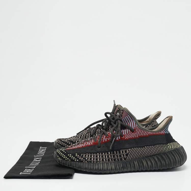 Pre Owned Yeezy x Adidas Multicolor Knit Fabric Boost 350 V2 Yecheil (Non-Reflective) Sneakers Size 41 1/3