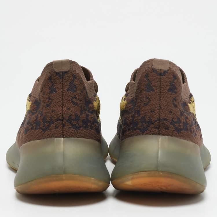 Pre Owned Yeezy x Adidas Brown/Yellow Knit Fabric Boost 380 LMNTE Sneakers Size 37 1/3