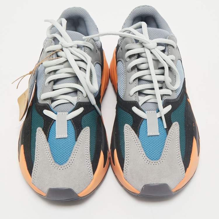 Pre Owned Yeezy x Adidas Multicolor Leather and Suede Boost 700 Wave Runner Sneakers Size 39 1/3
