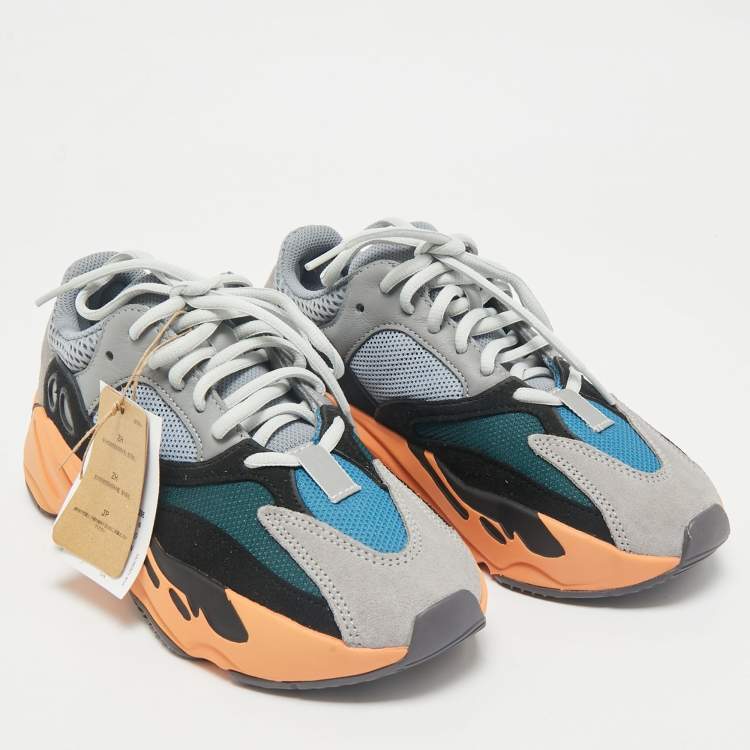 Pre Owned Yeezy x Adidas Multicolor Leather and Suede Boost 700 Wave Runner Sneakers Size 39 1/3