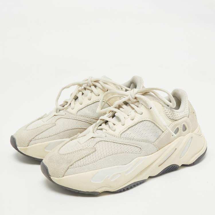 Pre Owned Yeezy x Adidas Cream Suede and Mesh Boost 700 Analog Sneakers Size 38 2/3