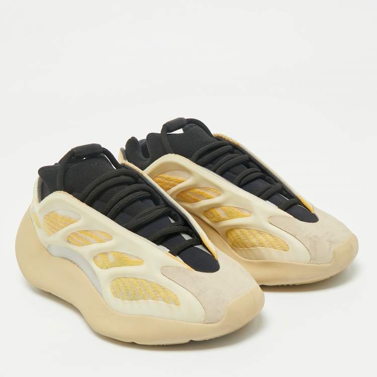 Pre Owned Yeezy x Adidas Yellow Knit Fabric 700 V3 Safflower Sneakers Size 36 2/3