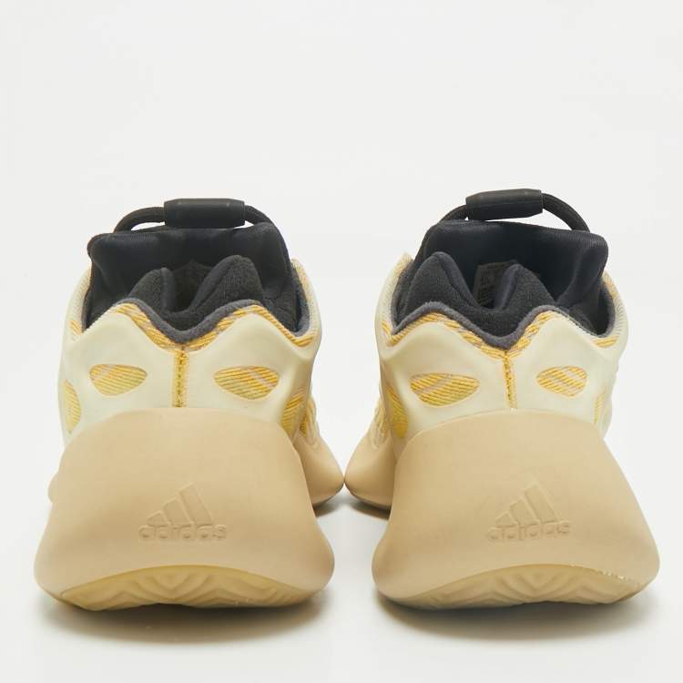 Pre Owned Yeezy x Adidas Yellow Knit Fabric 700 V3 Safflower Sneakers Size 36 2/3