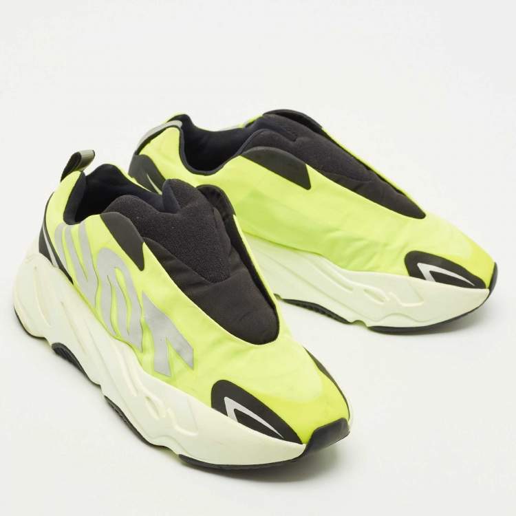 Pre Owned Yeezy x Adidas Neon Yellow/Black Nylon Boost 700 MNVN Phosphor Sneakers Size 38