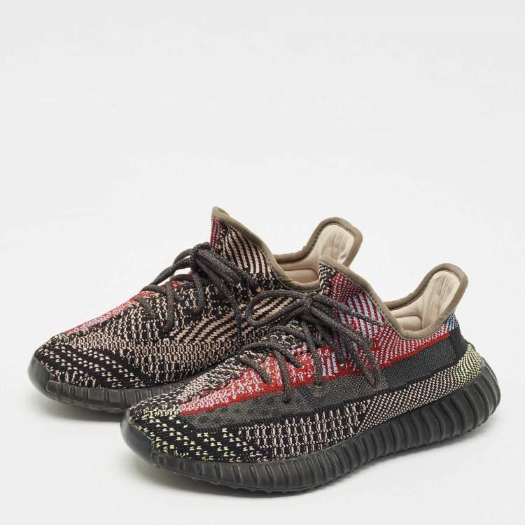 Pre Owned Yeezy x Adidas Multicolor Knit Fabric Boost 350 V2 Yecheil (Non-Reflective) Sneakers Size 42 2/3