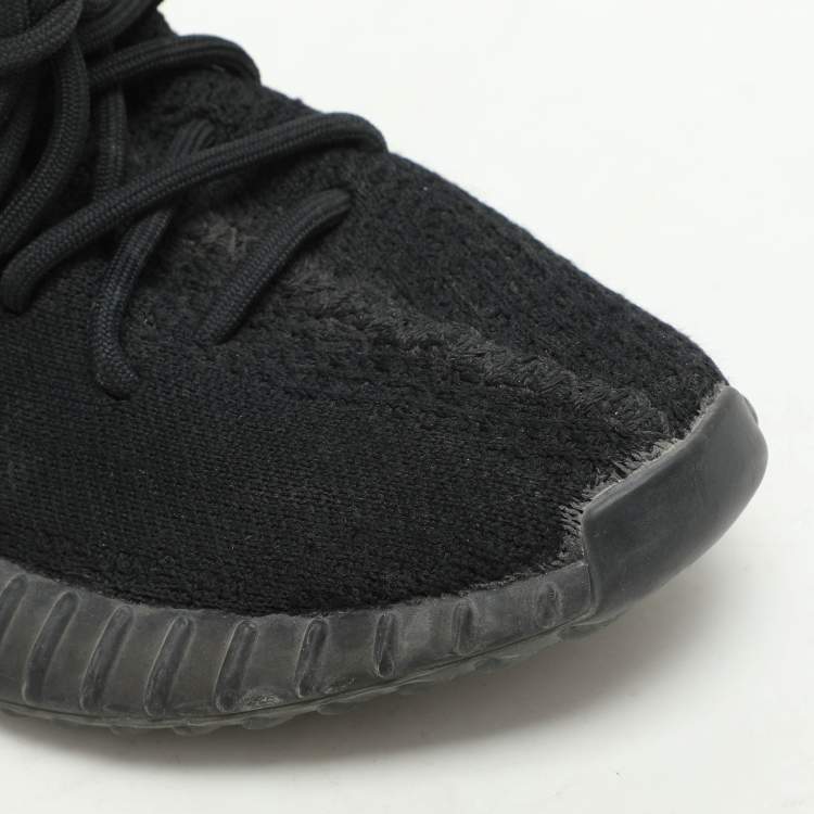 Pre Owned Yeezy x Adidas Black Fabric Boost 350 V2 Slate Core Sneakers Size 37 1/3
