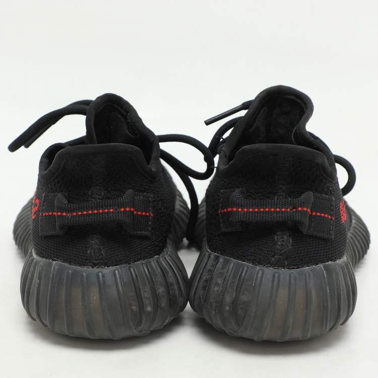 Pre Owned Yeezy x Adidas Black Fabric Boost 350 V2 Slate Core Sneakers Size 37 1/3