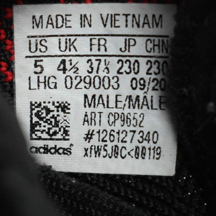 Pre Owned Yeezy x Adidas Black Fabric Boost 350 V2 Slate Core Sneakers Size 37 1/3