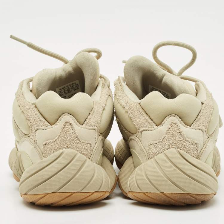 Pre Owned Yeezy x Adidas Green Neoprene and Suede Yeezy 500 Stone Sneakers Size 38