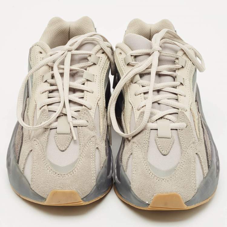 Pre Owned Yeezy x Adidas Grey Suede and Canvas Boost 700 V2 Tephra Sneakers Size 38