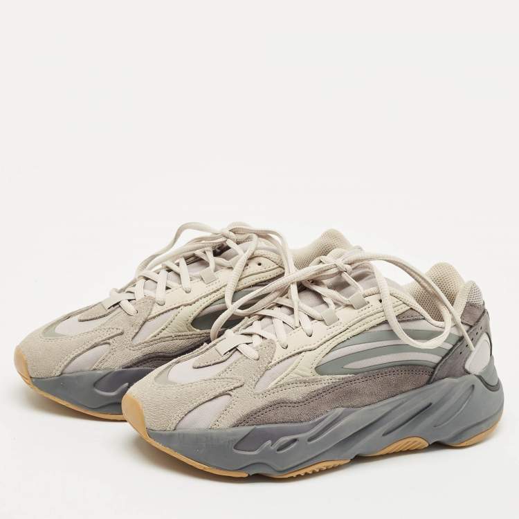 Pre Owned Yeezy x Adidas Grey Suede and Canvas Boost 700 V2 Tephra Sneakers Size 38