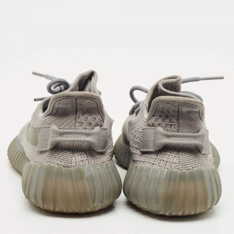 Pre Owned Yeezy x Adidas Grey Knit Fabric Boost 350 V2 Steel Grey Sneakers Size 40