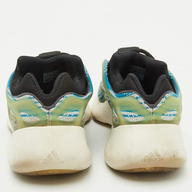 Pre Owned Yeezy x Adidas Blue/White Mesh and Rubber Boost 700 V3 Arzareth Sneakers Size 38
