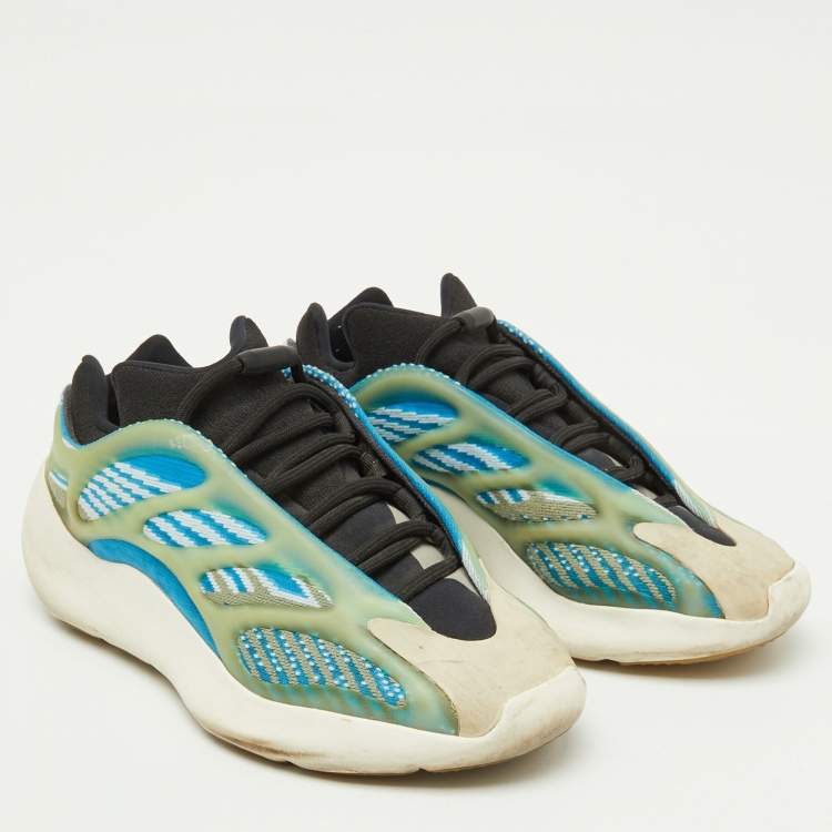 Pre Owned Yeezy x Adidas Blue/White Mesh and Rubber Boost 700 V3 Arzareth Sneakers Size 38