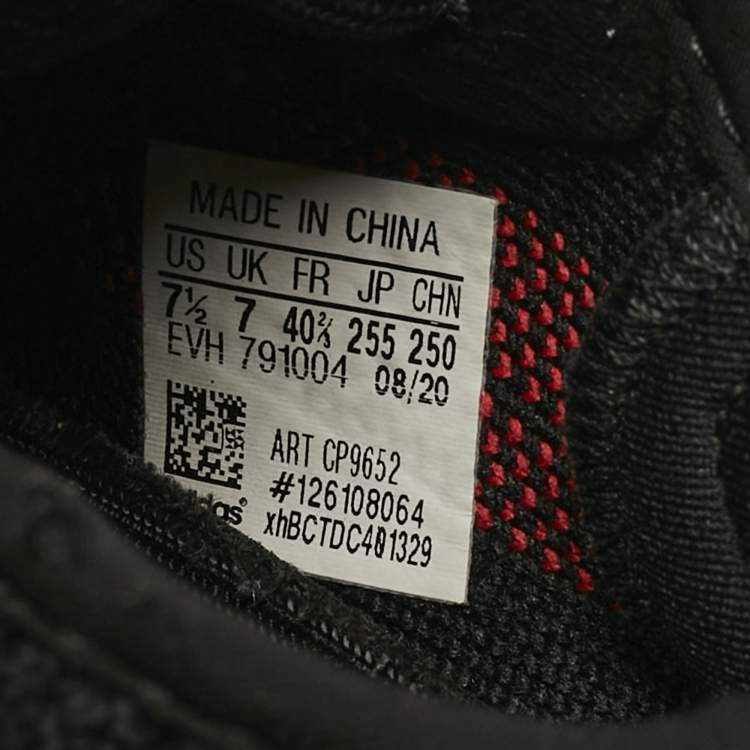 Pre Owned Yeezy x Adidas Black/Red Knit Fabric Boost 350 V2 Bred Sneakers Size 40 2/3