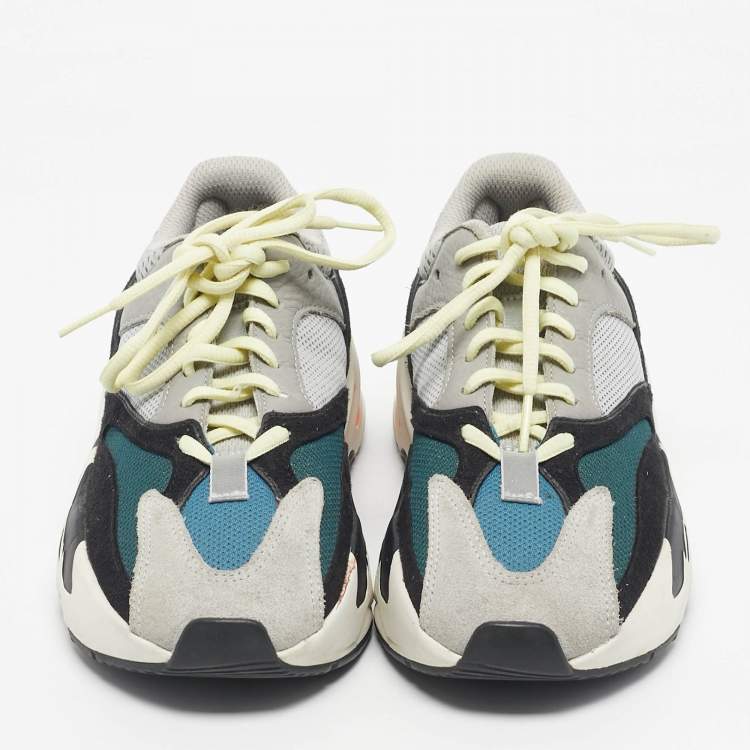 Pre Owned Yeezy x Adidas Multicolor Mesh and Suede Boost 700 Wave Runner Sneakers Size 38