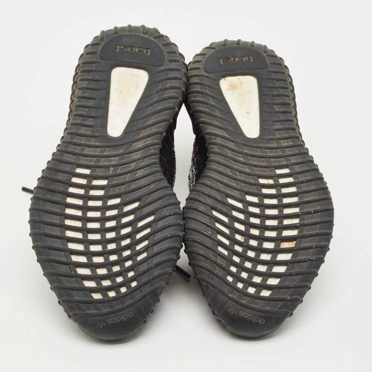 Pre Owned Yeezy x Adidas Brown Knit Fabric Boost 350 V2 MX Rock Sneakers Size 40