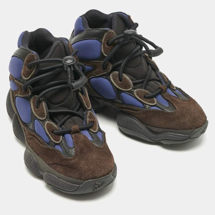 Pre Owned Yeezy x Adidas Multicolor Suede and Leather Yeezy 500 Sneakers Size 38.5