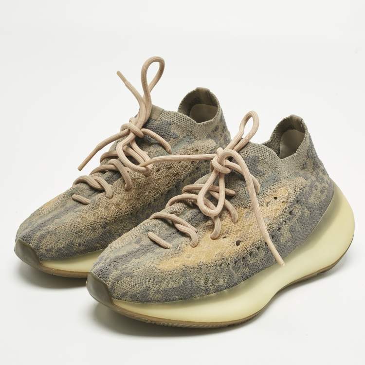 مملوكة مسبقًا Yeezy x Adidas Grey Knit Fabric Boost 380 Mist Low Top Sneakers Size 38.5