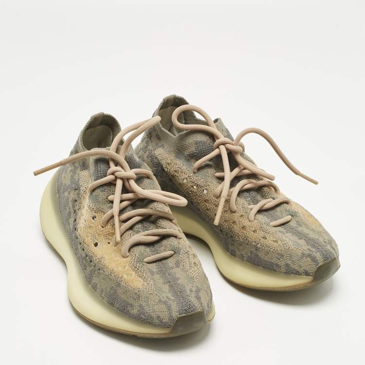 مملوكة مسبقًا Yeezy x Adidas Grey Knit Fabric Boost 380 Mist Low Top Sneakers Size 38.5