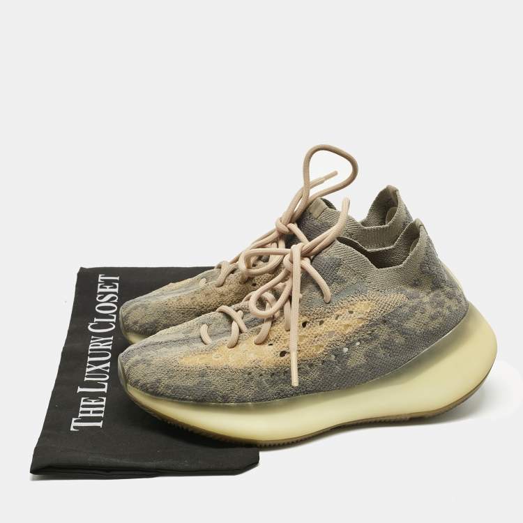مملوكة مسبقًا Yeezy x Adidas Grey Knit Fabric Boost 380 Mist Low Top Sneakers Size 38.5