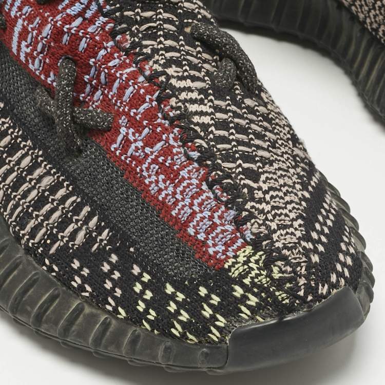 Pre Owned Yeezy x Adidas Multicolor Knit Fabric Boost 350 V2 Lace Up Sneakers Size 37.5